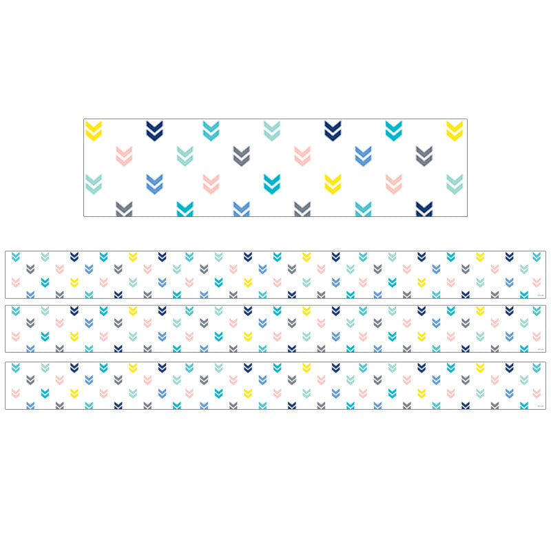 Calm & Cool Colorful Mini Chevrons EZ Border, 48 Feet Per Pack, 3 Packs