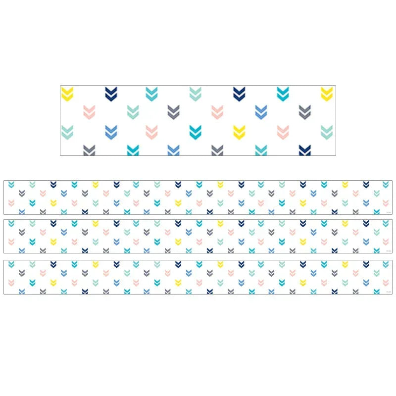 Calm & Cool Colorful Mini Chevrons EZ Border, 48 Feet Per Pack, 3 Packs