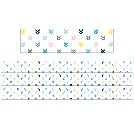 Calm & Cool Colorful Mini Chevrons EZ Border, 48 Feet Per Pack, 3 Packs