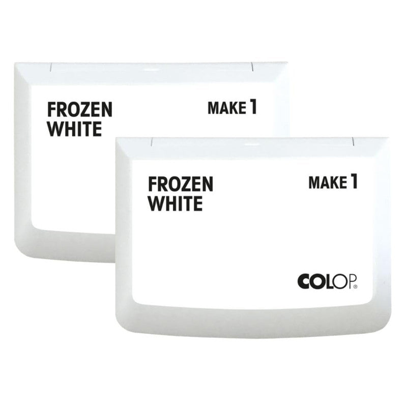 Make 1 Water-Based Acid-Free Craft Ink Stamp Pad, 3.5 x 2 Inches, Frozen White, 2 Pack