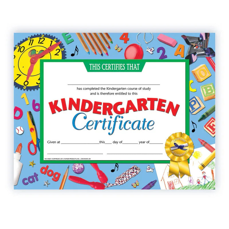 Kindergarten Certificate, 8.5" x 11", Pack of 30