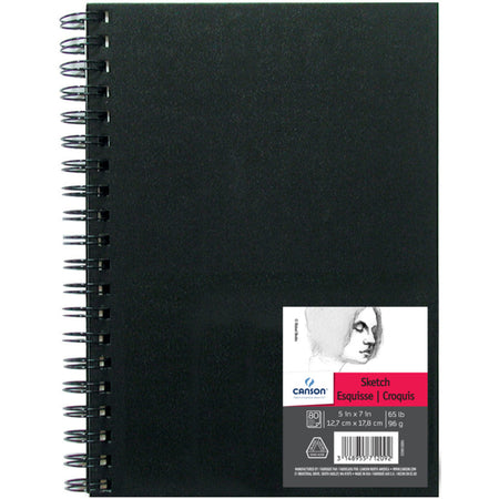Artist Series Sketch Art Book, Black Cover, Wire Binding, 80 Sheet, 5X7 inch, 1 Count