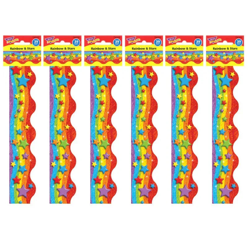 Rainbow & Stars Terrific Trimmers&reg;, 39 Feet Per Pack, 6 Packs