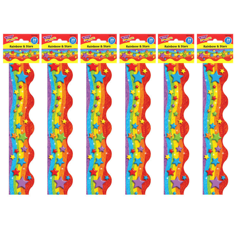 Rainbow & Stars Terrific Trimmers&reg;, 39 Feet Per Pack, 6 Packs