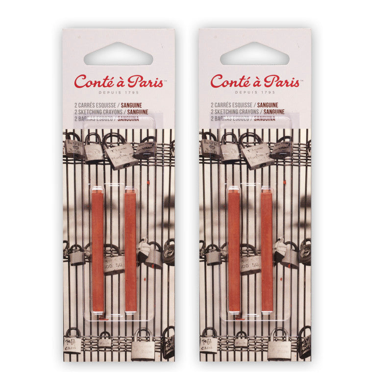 CarrÃ©s Esquisse Sketching Pastel Crayons, Sanguine (2450), 2 Per Pack, 2 Packs