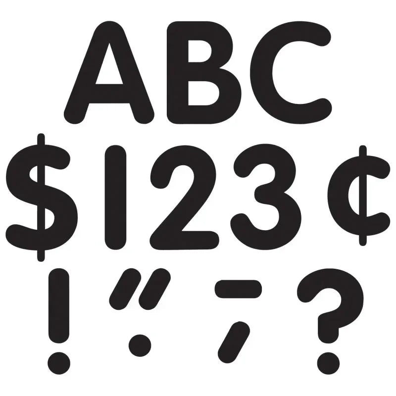 Black Classic Font 4" Letters Uppercase Pack, 81 Pieces