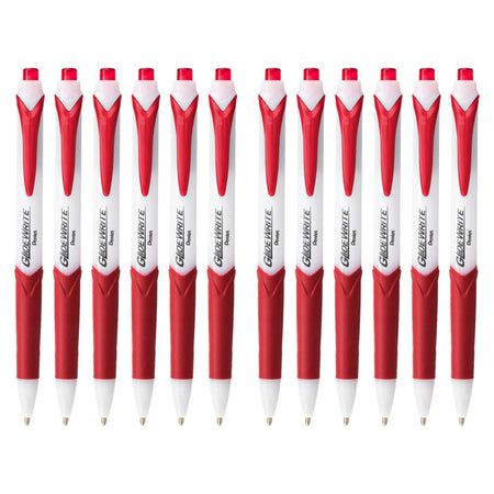GlideWrite Ballpoint Pen with TechniFlo Ink, (1.0mm) Medium Line, Red, 1 Dozen