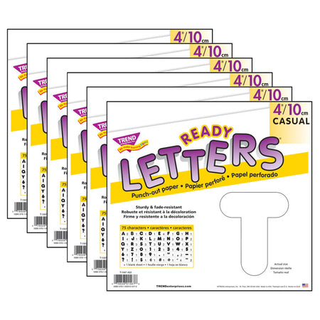 White 4" Casual Uppercase Ready Letters&reg;, 6 Packs