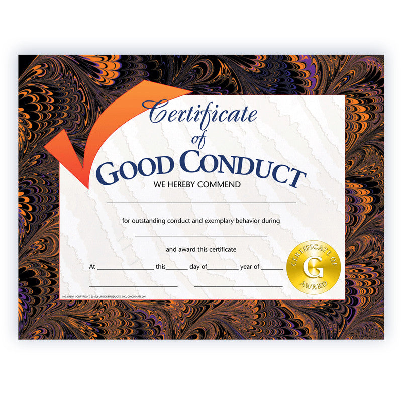Certificate of Good Conduct, Pack of 30, 8.5" x 11"