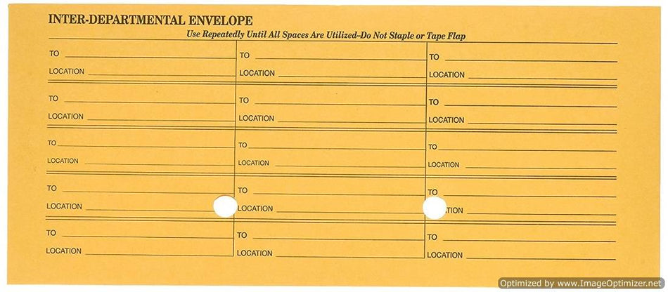 #11 Interoffice Envelopes, Printed 1-Side, 4-1/2x10-3/8, Kraft, 500/Bx