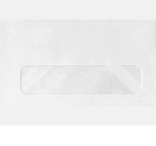 #6 Single Window Envelopes - Regular Gummed, White Envelopes - 3" 5/8 X 6" 1/2