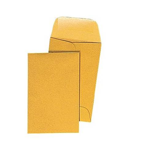 Gummed Closure #3 Coin Envelopes, 2-1/2" x 4-1/4", Brown Kraft, 500/Box
