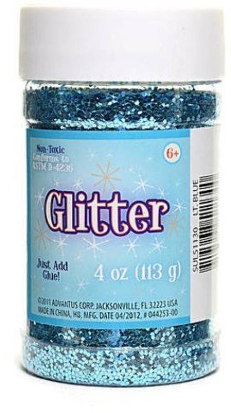 Creative Arts Craft Glitter, 4 oz. Bottle, Light Blue