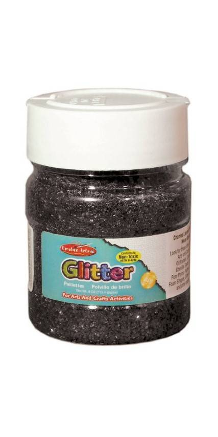 Creative Arts Craft Glitter, 4 oz. Bottle, Black