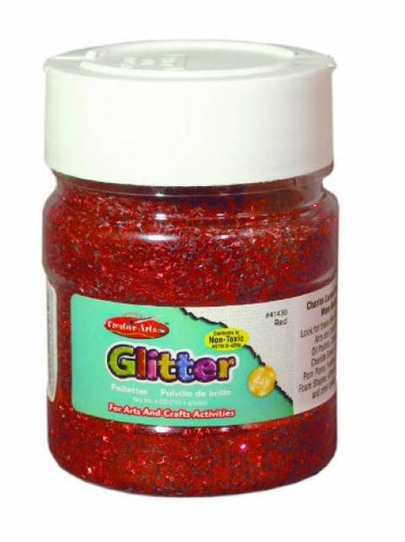 Creative Arts Craft Glitter, 4 oz. Bottle, Red