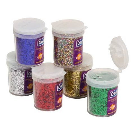 Craft Glitter Value Pack, 4 oz. Bottle 6 Colors Set, Red, Blue, Gold, Silver, Green, Multi