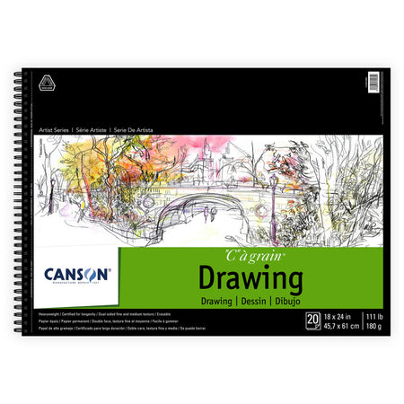 Artist Series C à Grain Drawing Pad, Side Wire Binding, 20 Sheet, 18x24 inch, 1 Count