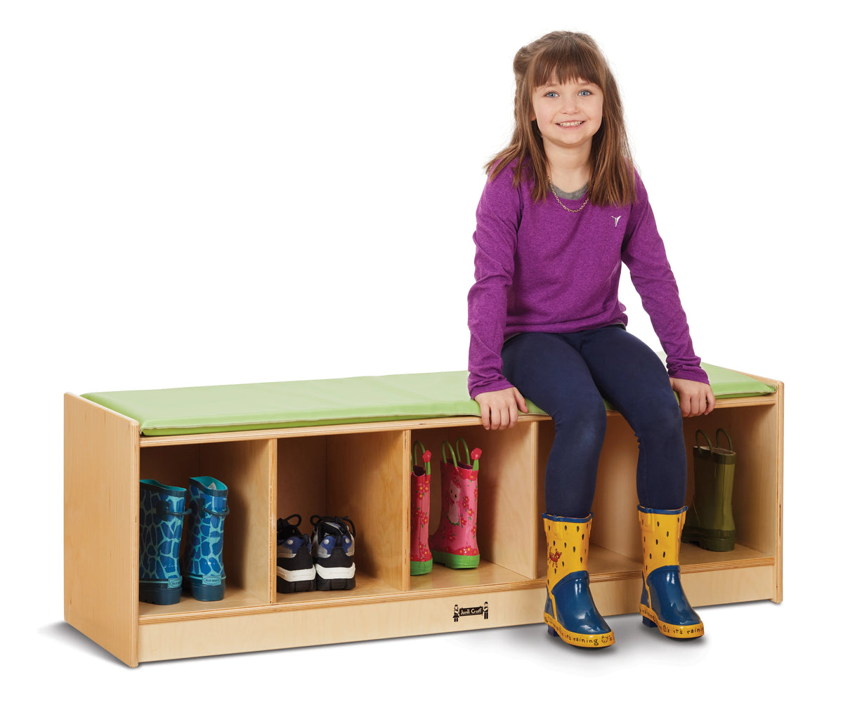 Jonti-Craft® 5 Section Bench Locker - Key Lime
