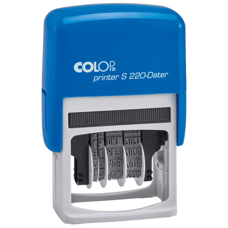 Self-Inking S-220 Line Dater Stamp, Adjustable Date, 1/2 Inch, Black