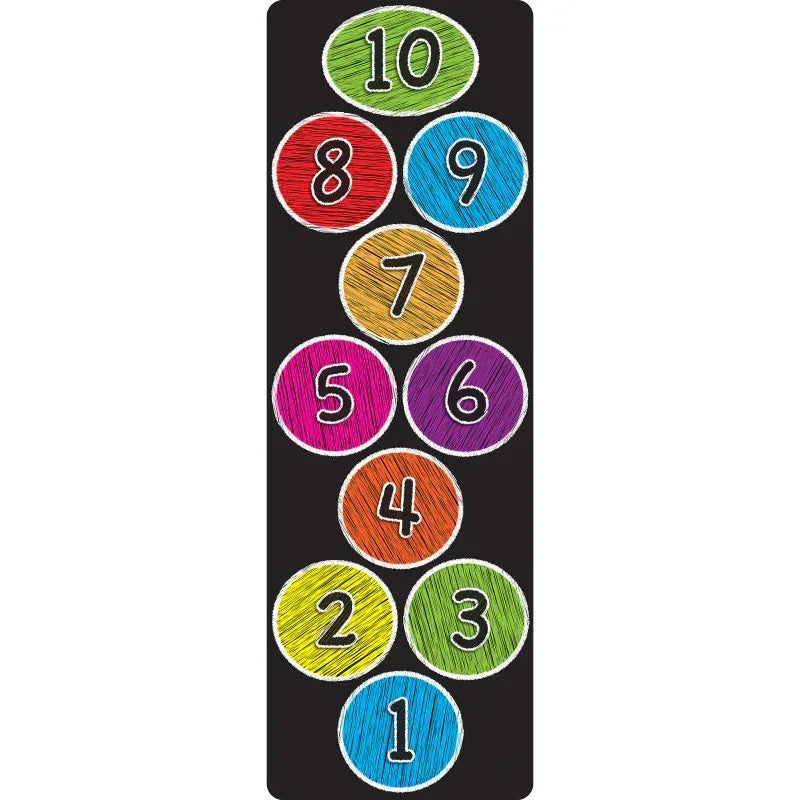 Smart Poly&trade;, The Original Fun Mat&trade;, Mat Runner, 15.5" x 47", Numbers 1-10, Colored Chalk Circles