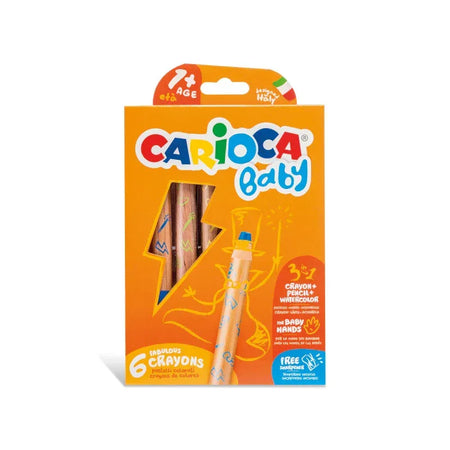 BABY Crayons 3 in 1 + Sharpener - 6 Pieces