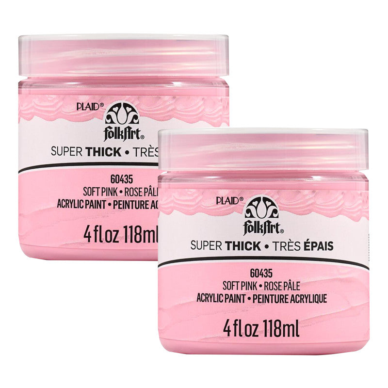 Super Thick Acrylic Paint, 4 oz, Soft Pink, 2-Pack