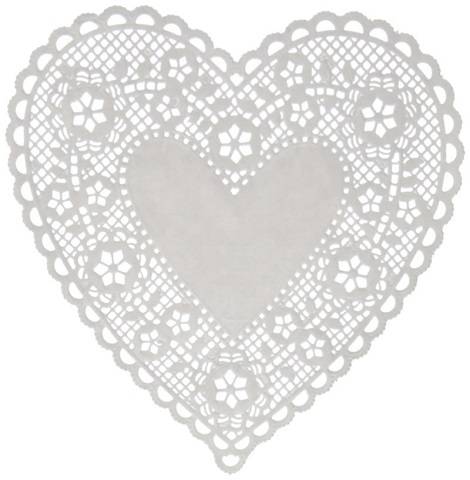 Hygloss Heart Paper Doilies Decorative, White Lace Doilies, Disposable, 4” Diameter, 100 Pack