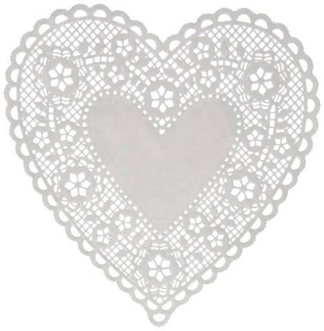 Hygloss Heart Paper Doilies Decorative, White Lace Doilies, Disposable, 4” Diameter, 100 Pack