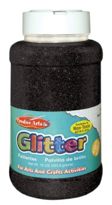 Craft Sparkle Glitter 16 Ounce Shaker Jar Black