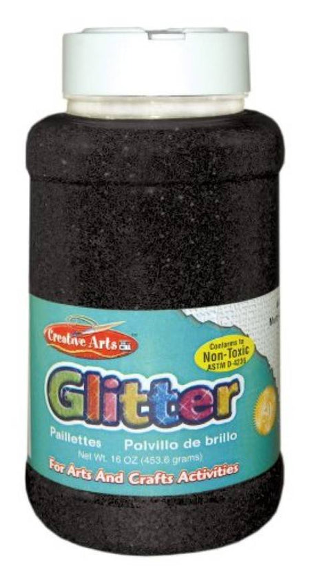 Craft Sparkle Glitter 16 Ounce Shaker Jar Black