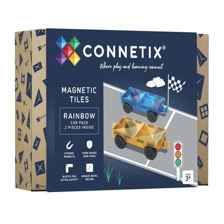 Magnetic Tiles Rainbow Car Pack, 2 Pieces