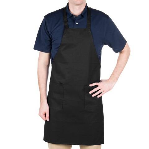 Black Full Length preshrunk Apron with Pockets - 24" x 36"W