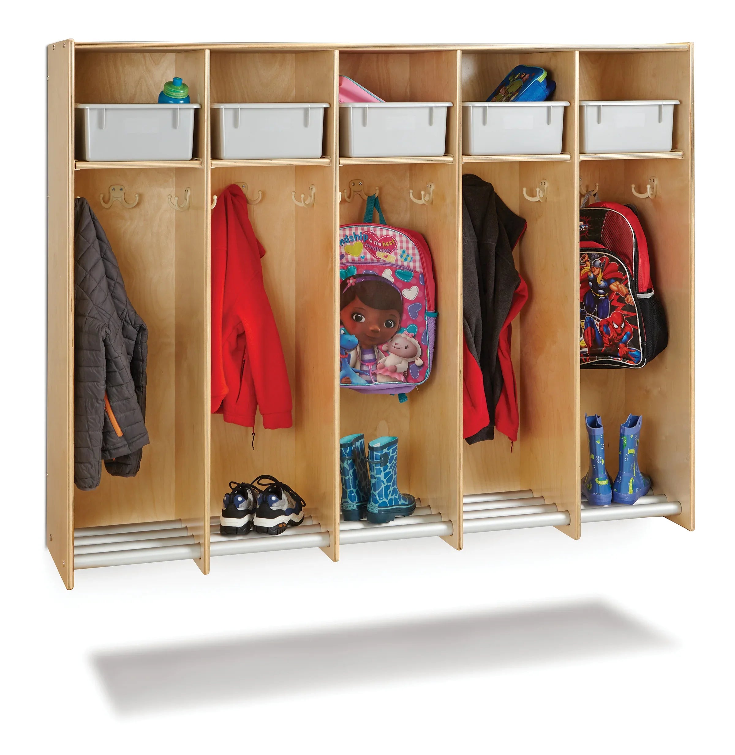 Jonti-Craft® 5 Section Hanging Locker - without Tubs