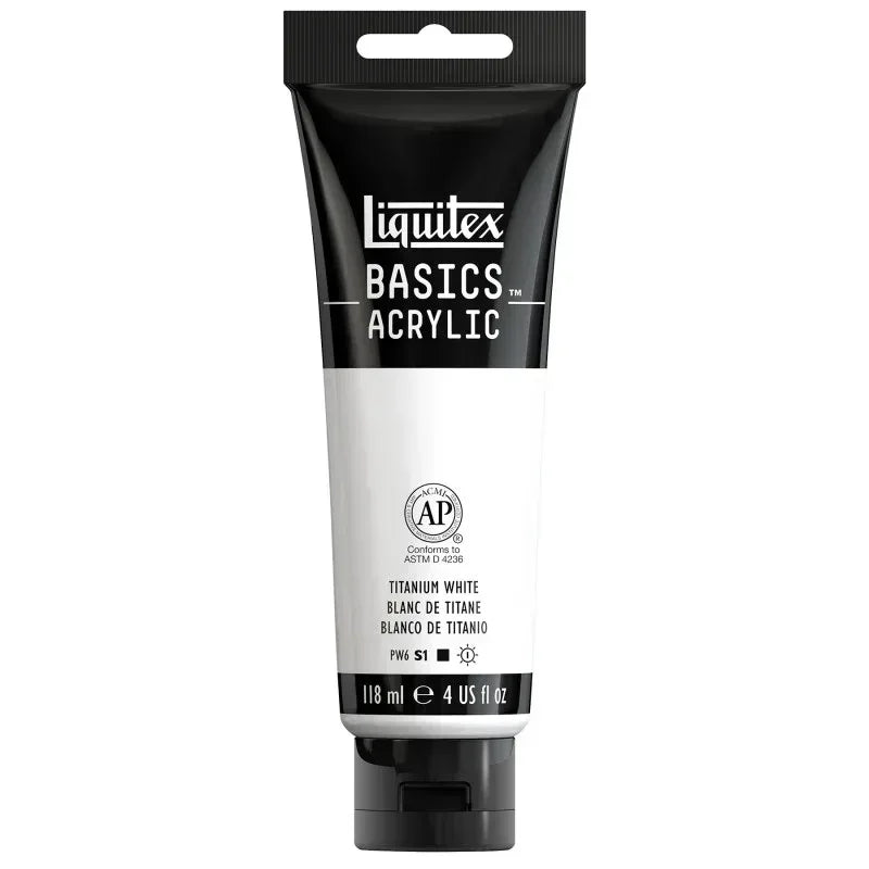 BASICS Acrylic Paint, 118 mL Tube, Titanium White