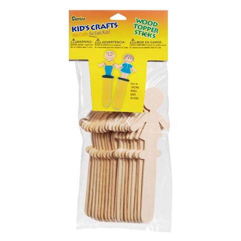 Wood Topper Sticks - People - 6 inches - 18 pieces (9151-45)