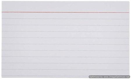 White Ruled Index Cards - 3x5 Inches (1 Pack of 100)