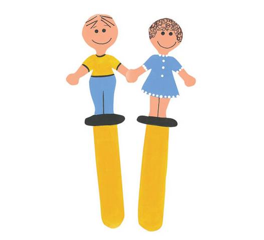 Wood Topper Sticks - People - 6 inches - 18 pieces (9151-45)