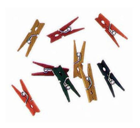 Mini Spring Clothespins - Multicolor - 1 Inch - 50 Pieces