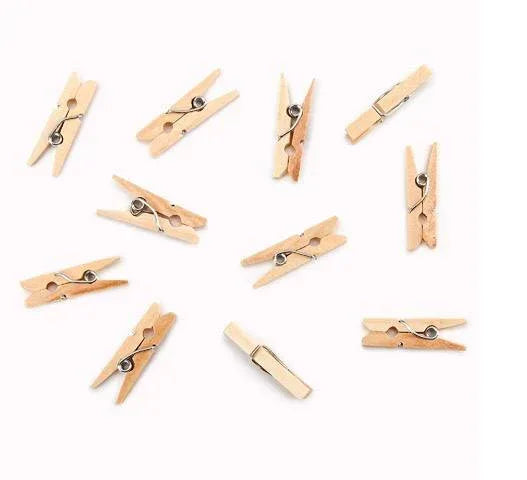 Mini Spring Clothespins - Natural - 1 Inch - 50 Pieces