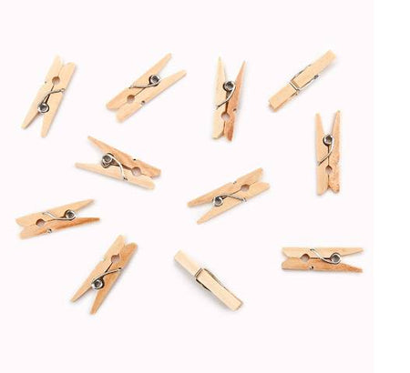 Mini Spring Clothespins - Natural - 1 Inch - 50 Pieces