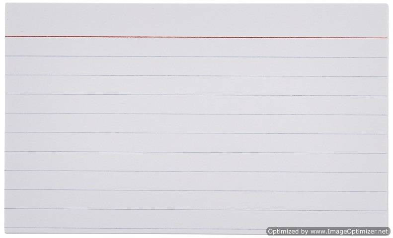 White Ruled Index Cards - 5x8 Inches (1 Pack of 100)