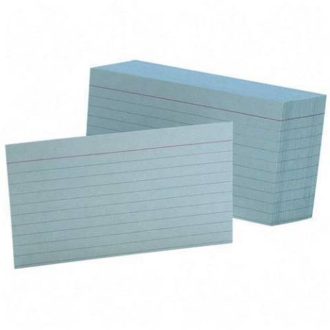 Blue Ruled Index Cards - 3x5 Inches - Pack of 100, (9151BL)