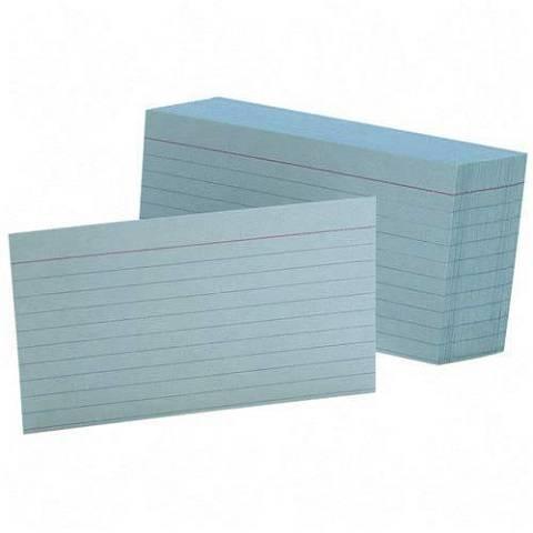 Colored Ruled Index Cards Blue - 4x6 Inches - Pack of 100, (9153BL)