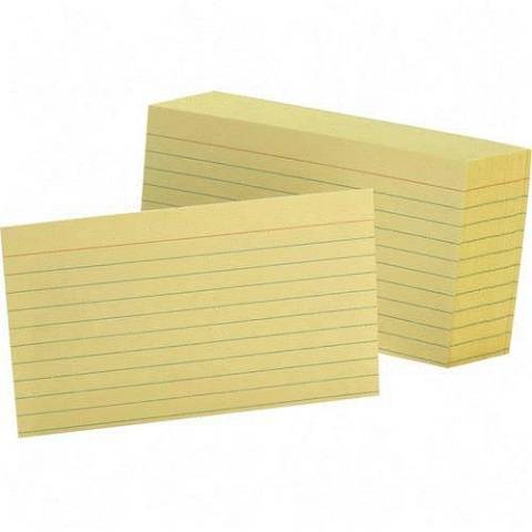 Colored Ruled Index Cards Canary, (Yellow) - 4x6 Inches - Pack of 100, (9153CA)