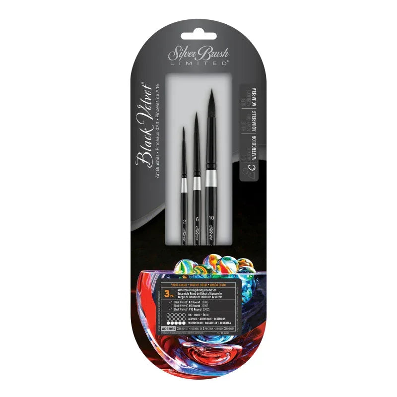 Black Velvet&reg; 3-Piece Beginning Round W/C Brush Set