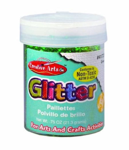 Creative Arts Craft Glitter, 3/4 oz. Bottle, Green