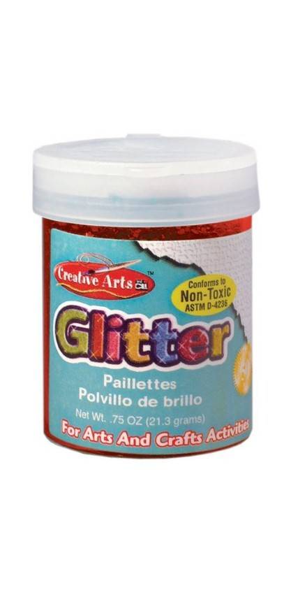 Creative Arts Craft Glitter, 3/4 oz. Bottle, Red