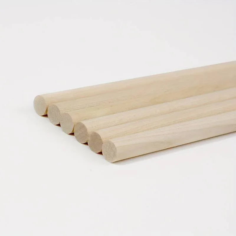 Wooden Dowel Rods - 3/8 x 12 inches, Pack of 6