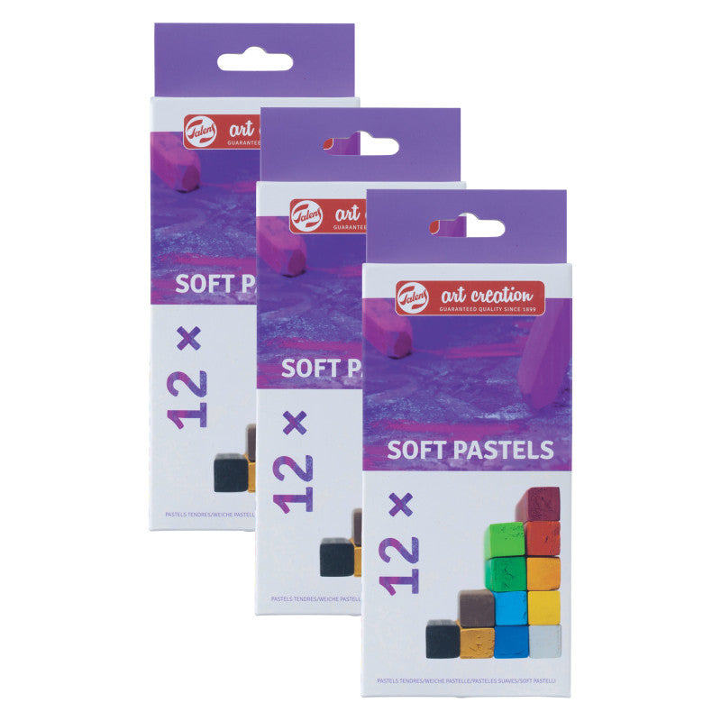Soft Pastel Set, 12 Sticks Per Set, 3 Sets