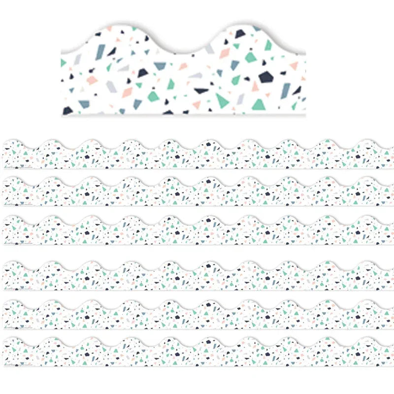 Simply Sassy White Terrazzo Deco Trim&reg;, 37 Feet Per Pack, 6 Packs